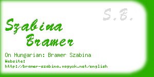 szabina bramer business card